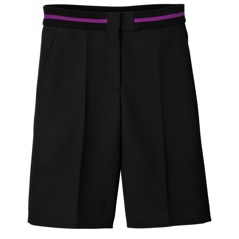 Longchamp Bermuda Shorts Siyah | 91260-QTZI