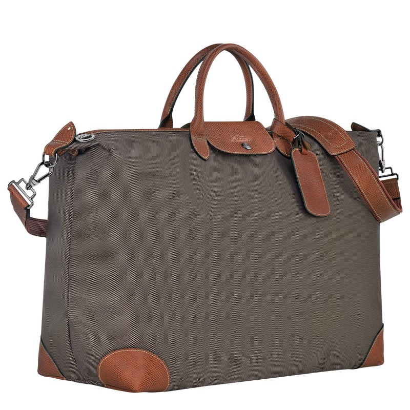 Longchamp Boxford M Travel Bag Kahverengi | 56132-YLGA