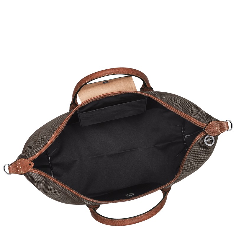 Longchamp Boxford M Travel Bag Kahverengi | 56132-YLGA