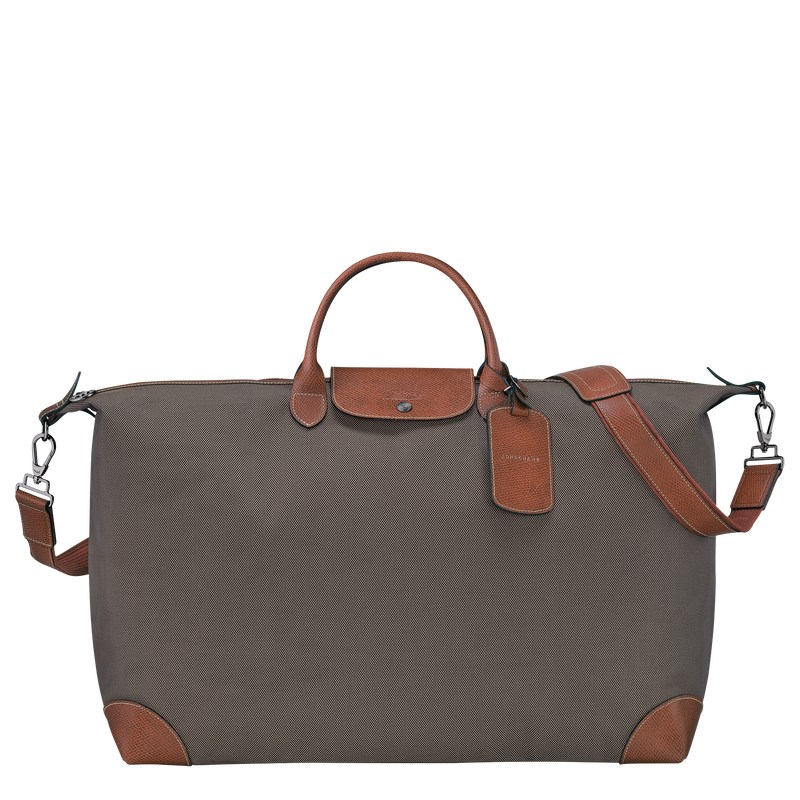 Longchamp Boxford M Travel Bag Kahverengi | 42398-DHCN