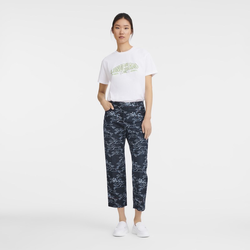 Longchamp Cropped Trousers Lacivert | 28490-LHZV