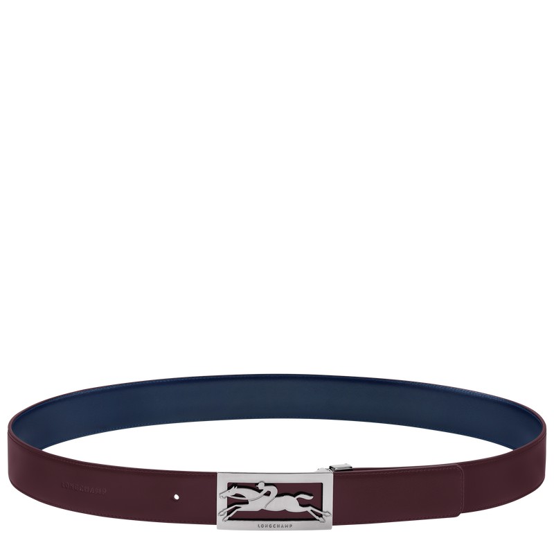 Longchamp Delta Box Belt Lacivert Bordo | 85690-VUAD