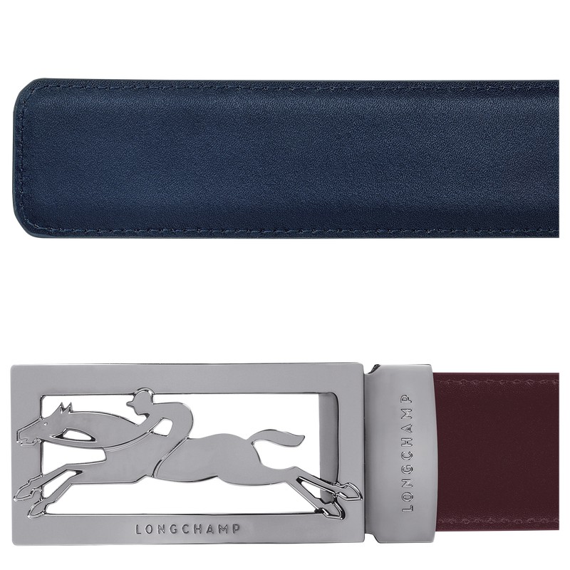 Longchamp Delta Box Belt Lacivert Bordo | 85690-VUAD