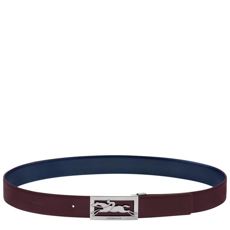 Longchamp Delta Box Belt Lacivert Bordo | 59813-KCDF