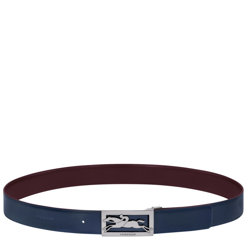 Longchamp Delta Box Belt Lacivert Bordo | 59813-KCDF