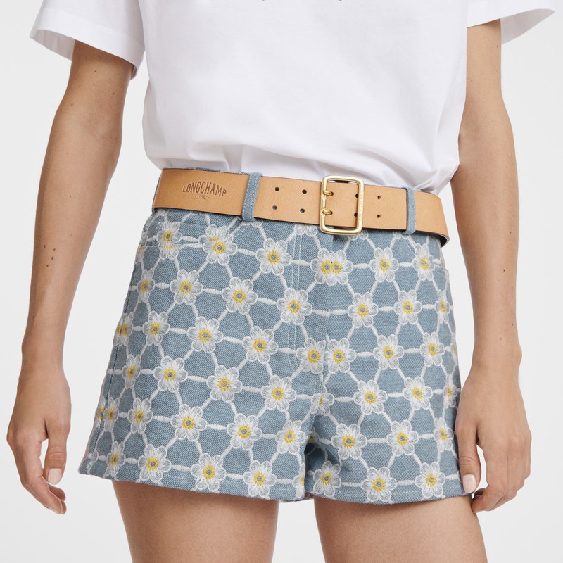 Longchamp Embroidered Shorts Mavi | 867-QWKPMJ