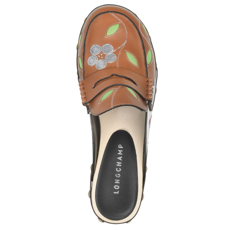 Longchamp La Cigale Clogs Cognac | 619-HFIJXP