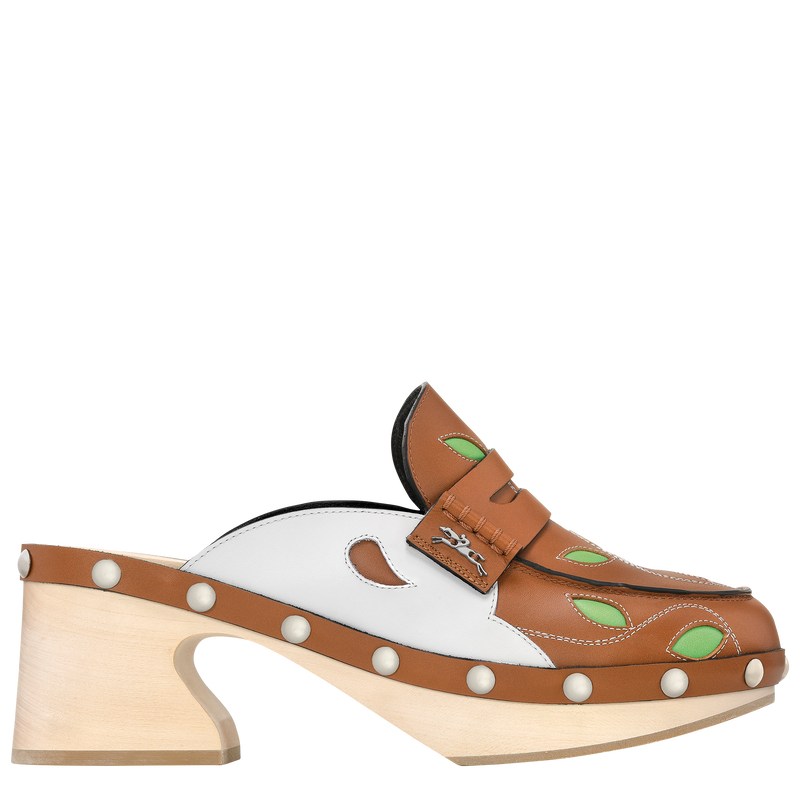 Longchamp La Cigale Clogs Cognac | 619-HFIJXP