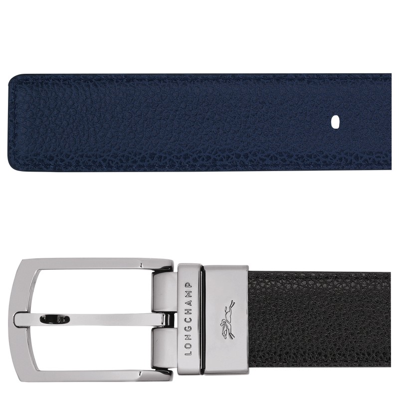 Longchamp Le Foulonné Belt Siyah Lacivert | 47652-TXBS