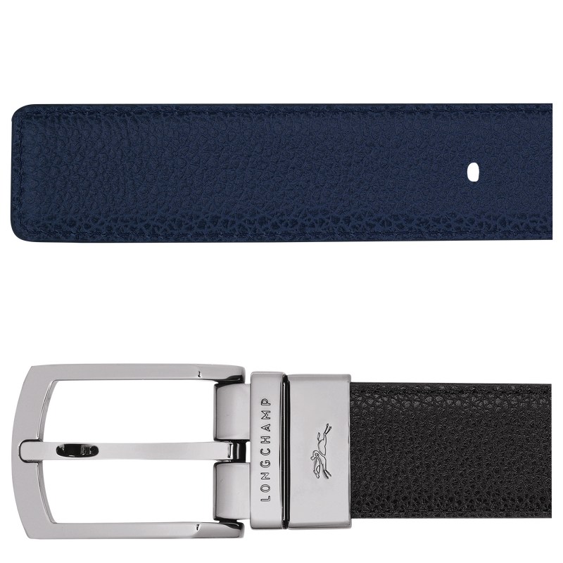 Longchamp Le Foulonné Belt Siyah Lacivert | 05618-IJML