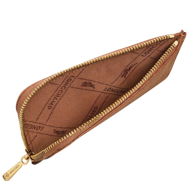 Longchamp Le Foulonné Card Holder Caramel | 95163-RPKU