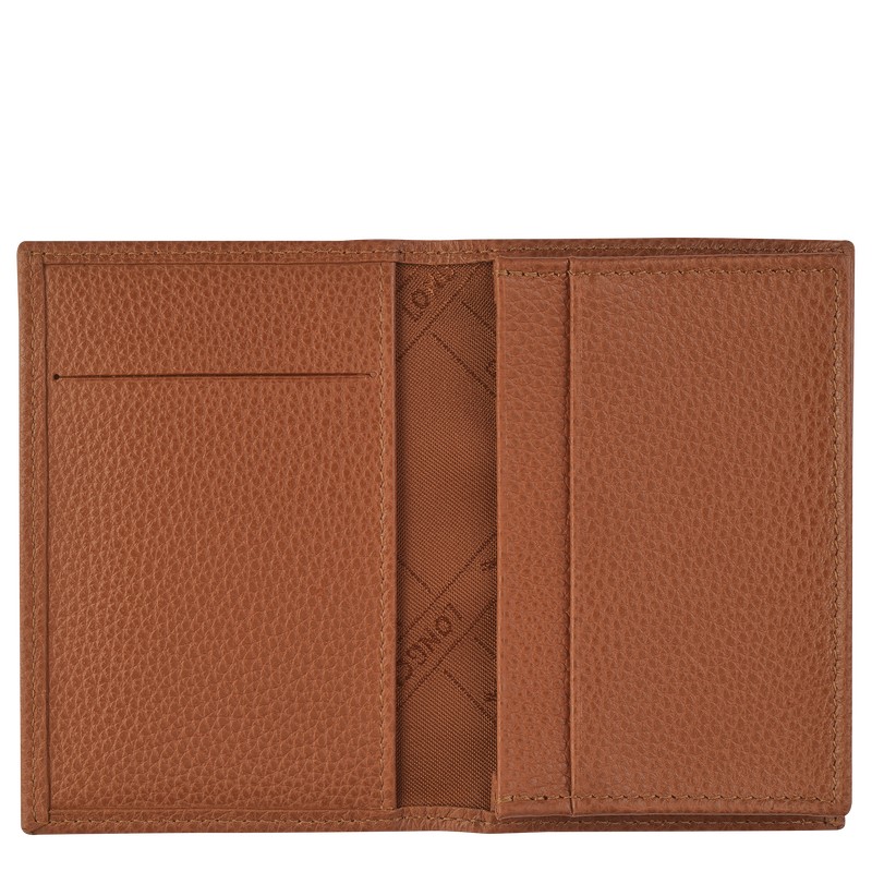 Longchamp Le Foulonné Card Holder Caramel | 61703-ALUG