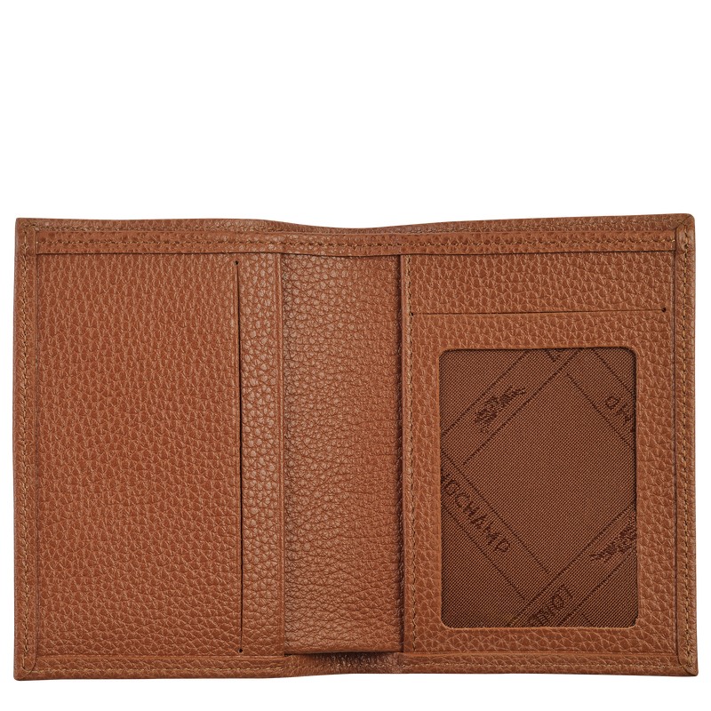 Longchamp Le Foulonné Card Holder Caramel | 04735-IMSE