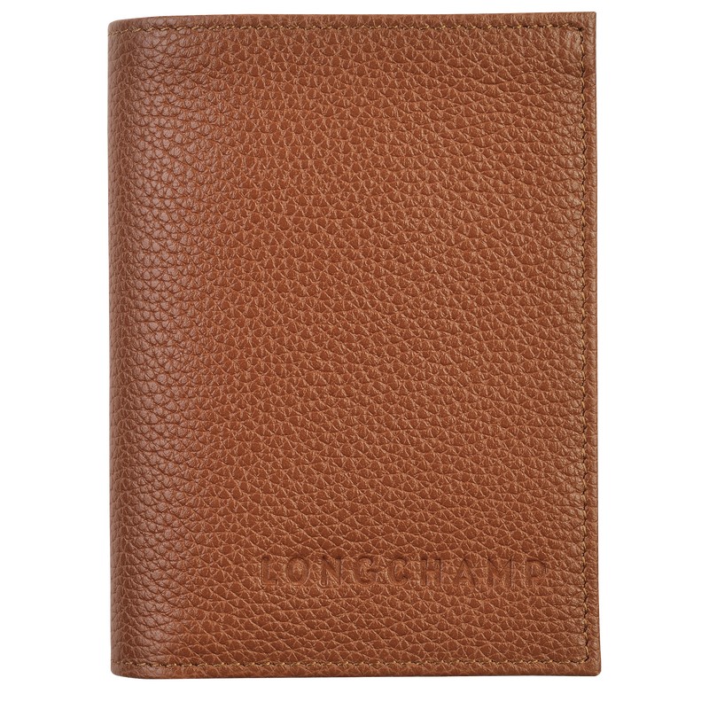 Longchamp Le Foulonné Card Holder Caramel | 04735-IMSE