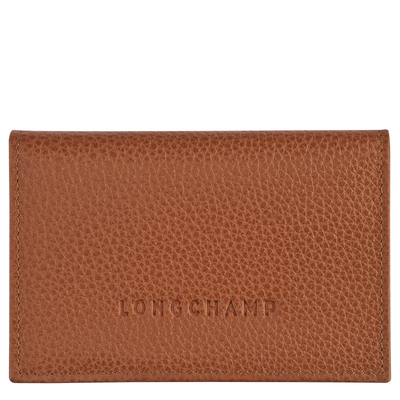 Longchamp Le Foulonné Card Holder Caramel | 89257-DIRW