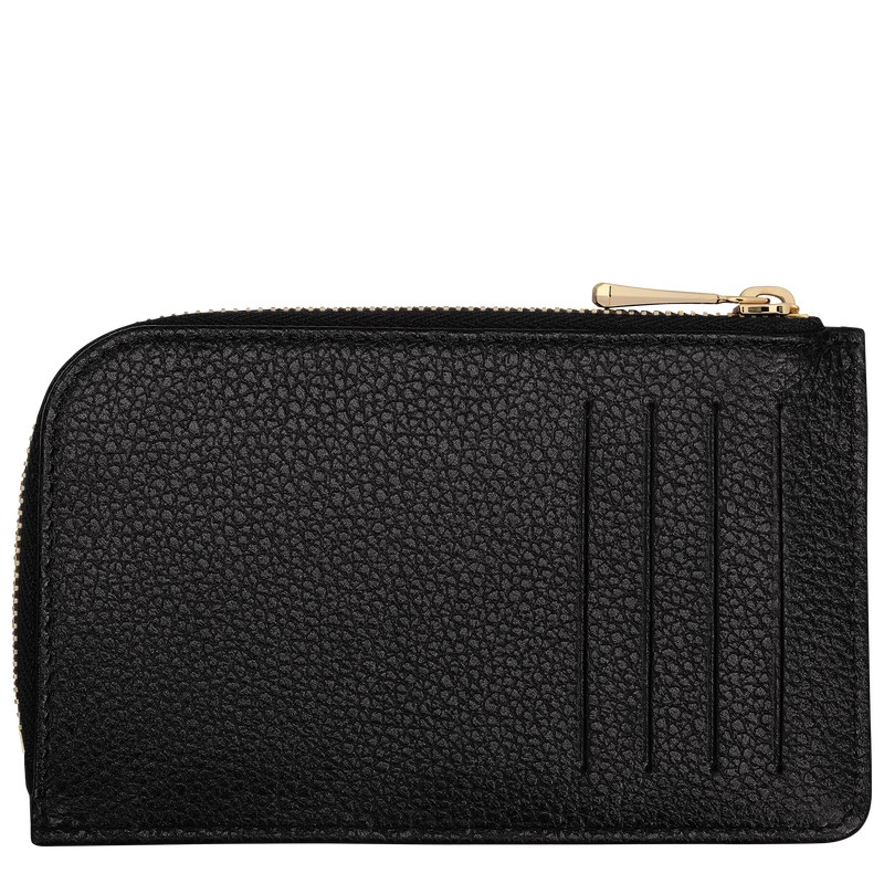 Longchamp Le Foulonné Card Holder Siyah | 26318-HXEY