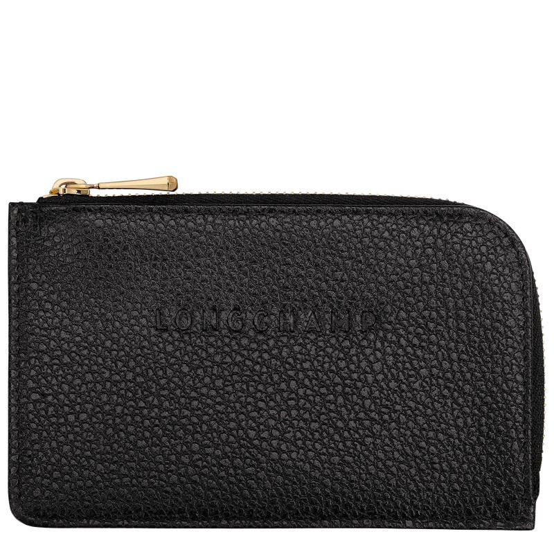 Longchamp Le Foulonné Card Holder Siyah | 26318-HXEY