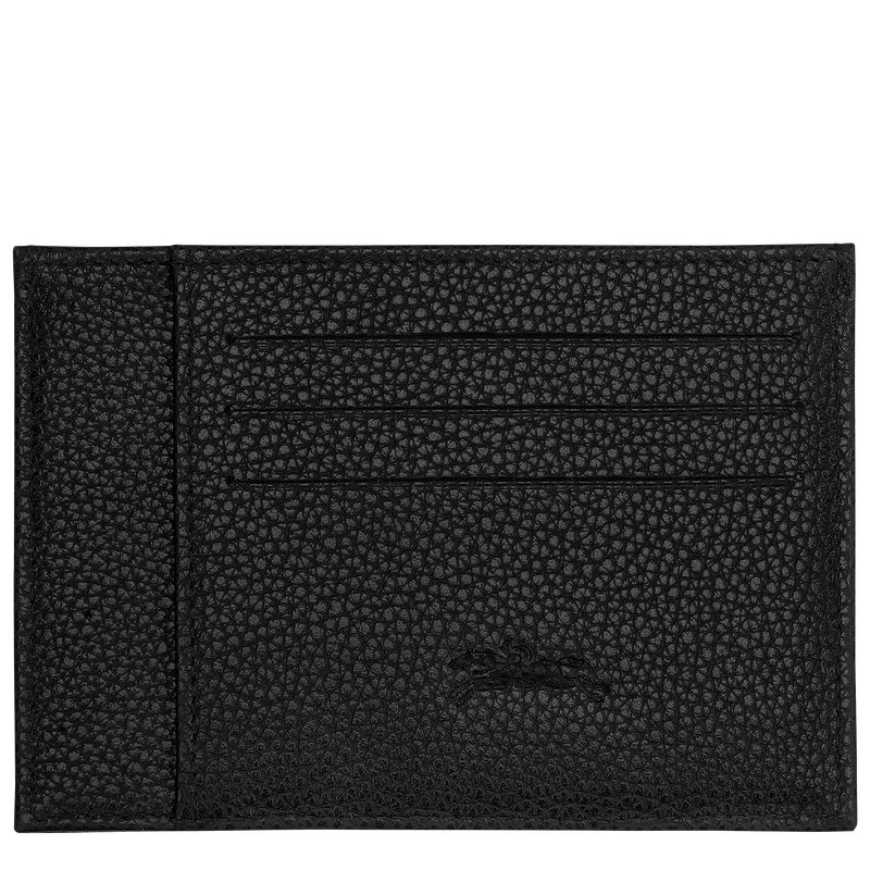 Longchamp Le Foulonné Card Holder Siyah | 80432-CXVH