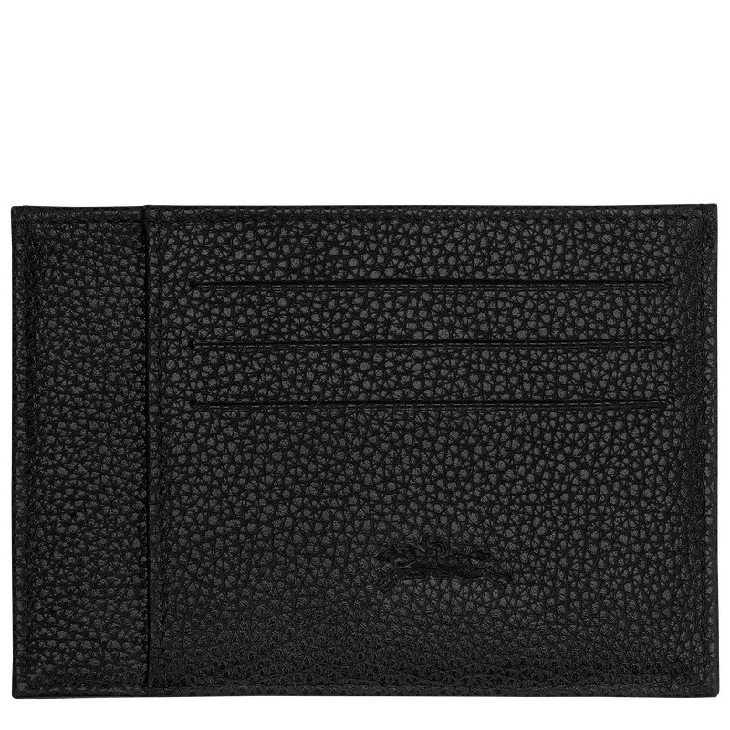 Longchamp Le Foulonné Card Holder Siyah | 39517-CPYQ