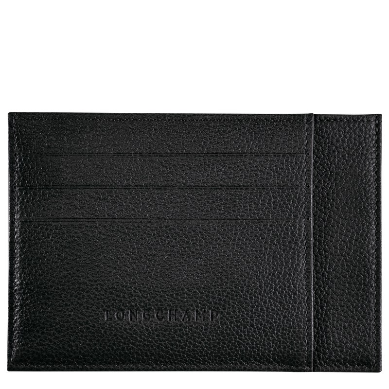 Longchamp Le Foulonné Card Holder Siyah | 39517-CPYQ