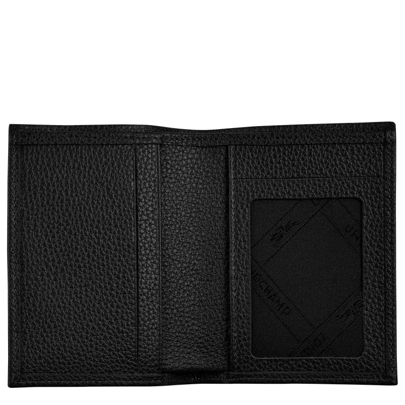 Longchamp Le Foulonné Card Holder Siyah | 27935-QMOU