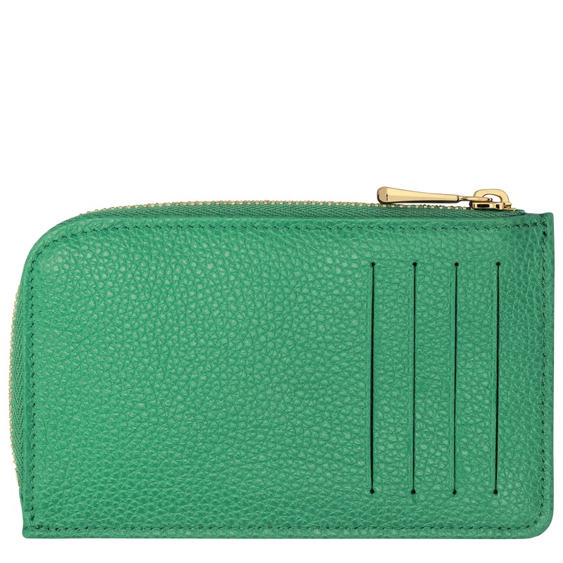 Longchamp Le Foulonné Card Holder Yeşil | 12704-TXQC