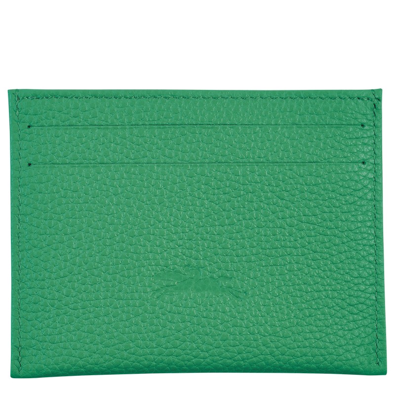 Longchamp Le Foulonné Cardholder Yeşil | 72169-YCAU