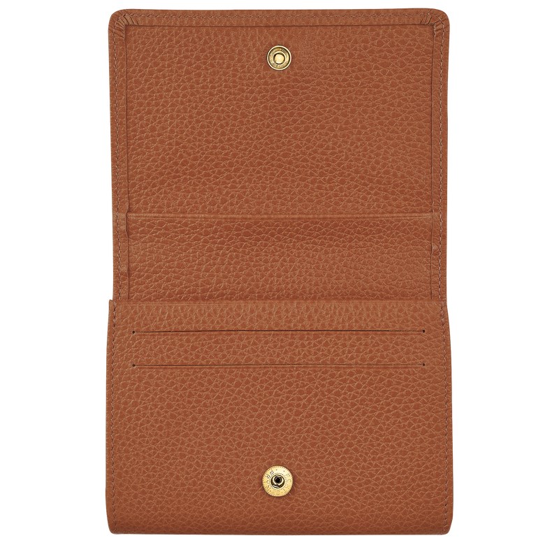 Longchamp Le Foulonné Coin Purse Caramel | 20641-BPRI