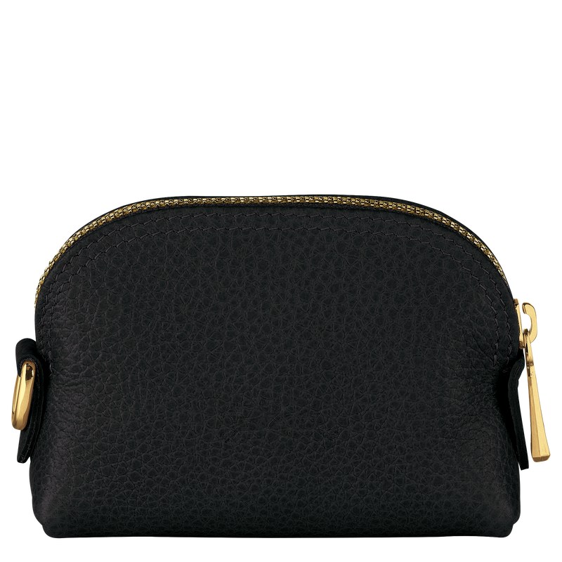 Longchamp Le Foulonné Coin Purse Siyah | 62078-HBIX