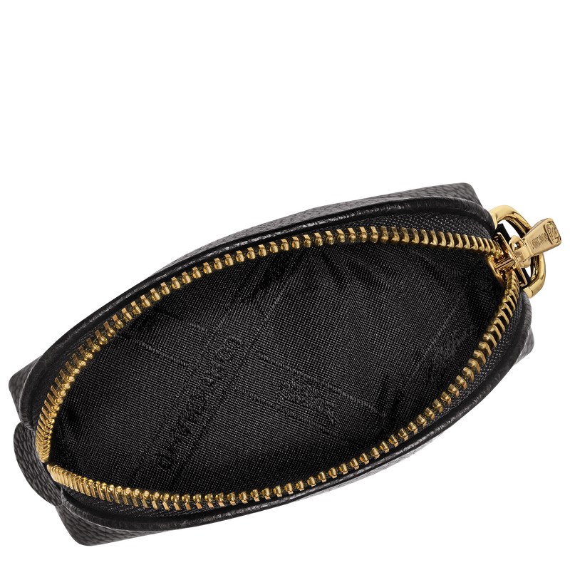 Longchamp Le Foulonné Coin Purse Siyah | 62078-HBIX