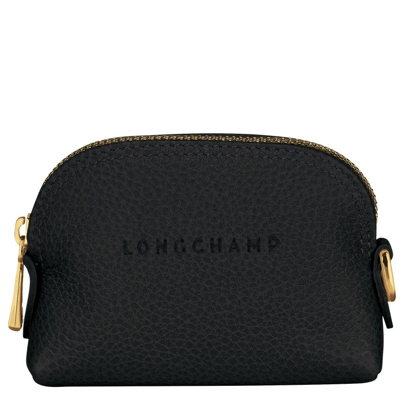 Longchamp Le Foulonné Coin Purse Siyah | 62078-HBIX