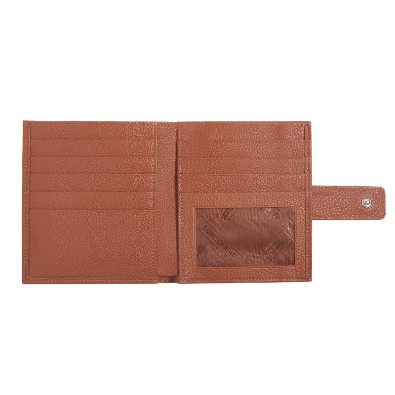 Longchamp Le Foulonné Compact Wallet Caramel | 81754-KICN