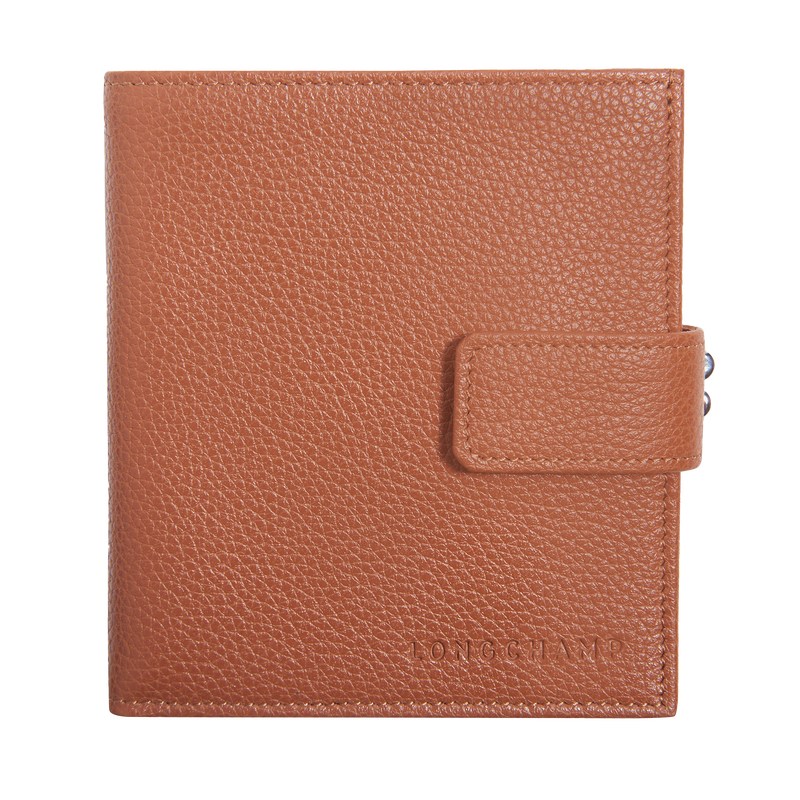 Longchamp Le Foulonné Compact Wallet Caramel | 81754-KICN