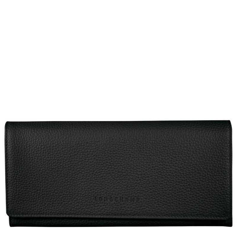 Longchamp Le Foulonné Continental Wallet Siyah | 29740-IPMA