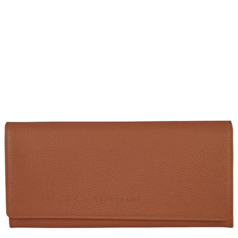 Longchamp Le Foulonné Continental Wallet Caramel | 58037-BSXN