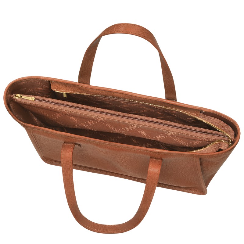 Longchamp Le Foulonné L Tote Bag Caramel | 496-DMFENQ 