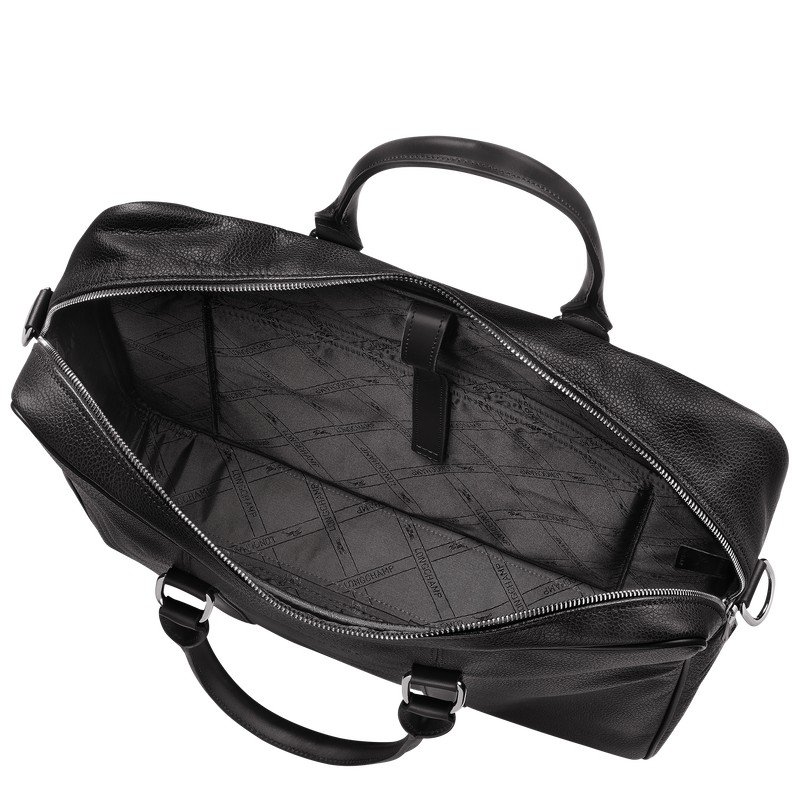 Longchamp Le Foulonné M Briefcase Siyah | 725-CMYOZH