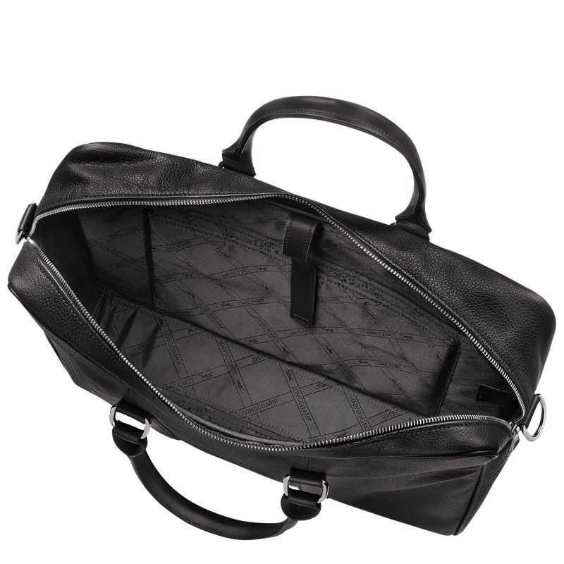 Longchamp Le Foulonné M Briefcase Siyah | 219-VQYRDI