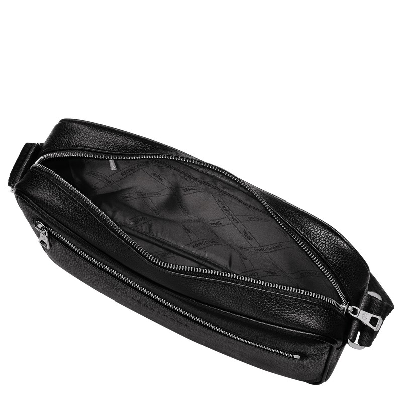 Longchamp Le Foulonné M Camera Bag Siyah | 62950-UARZ