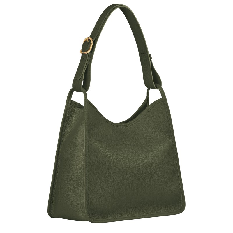 Longchamp Le Foulonné M Hobo Bag Haki | 54106-BWGL