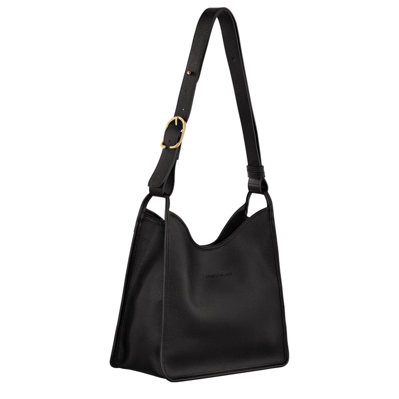 Longchamp Le Foulonné M Hobo Bag Siyah | 46780-XTYG