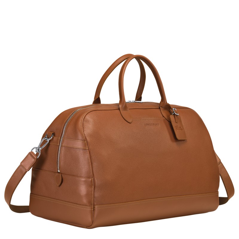 Longchamp Le Foulonné M Travel Bag Caramel | 321-VOURAM