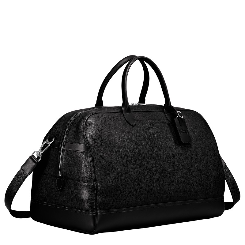 Longchamp Le Foulonné M Travel Bag Siyah | 453-CXLRFO