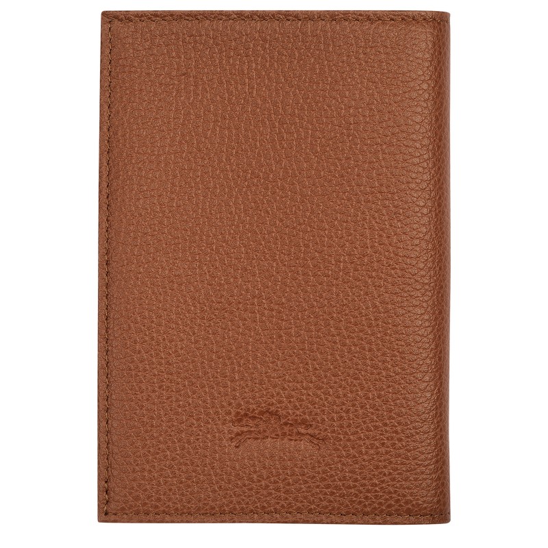 Longchamp Le Foulonné Passport Cover Caramel | 63701-QPZH