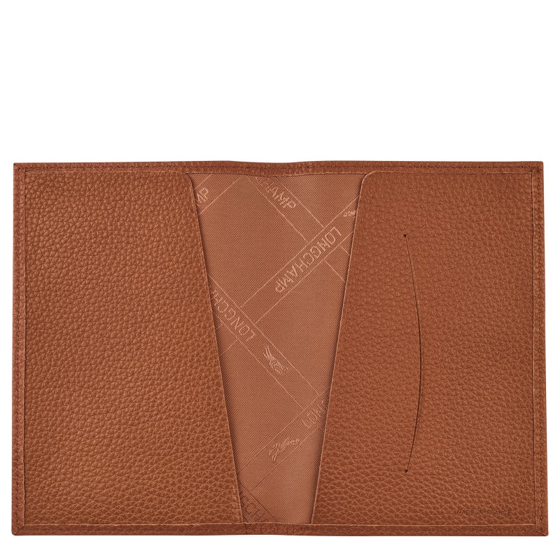 Longchamp Le Foulonné Passport Cover Caramel | 63701-QPZH