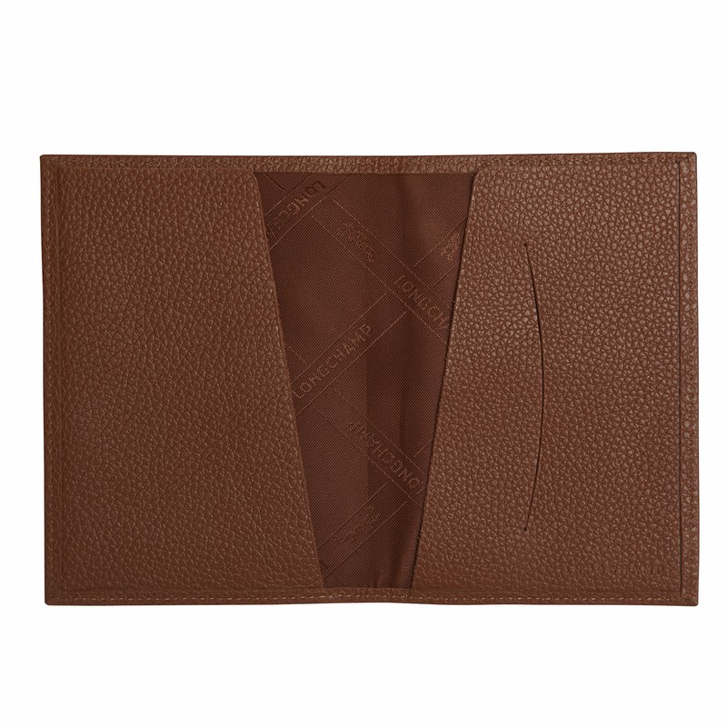 Longchamp Le Foulonné Passport Cover Caramel | 62801-JCWY