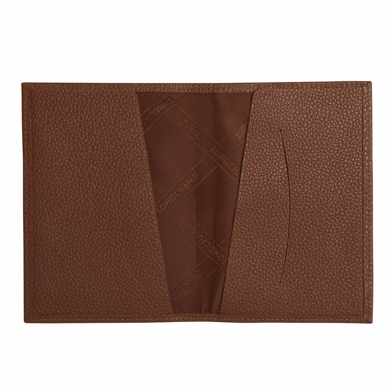 Longchamp Le Foulonné Passport Cover Caramel | 71589-EFBJ