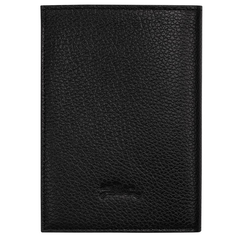 Longchamp Le Foulonné Passport Cover Siyah | 75312-VKJM