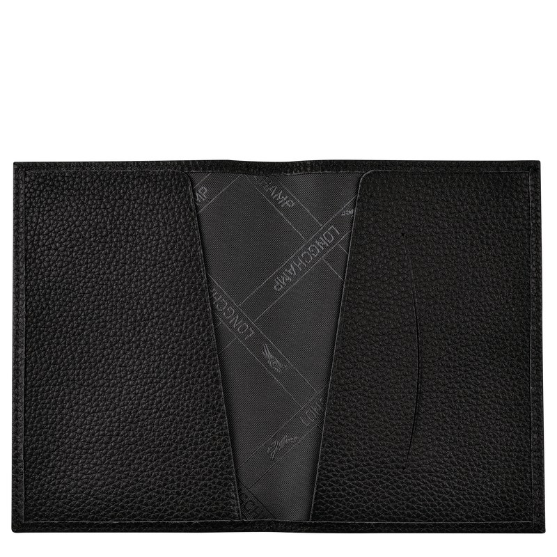 Longchamp Le Foulonné Passport Cover Siyah | 67045-IXVN