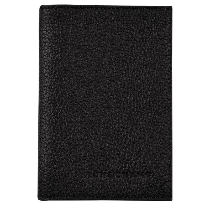 Longchamp Le Foulonné Passport Cover Siyah | 67045-IXVN